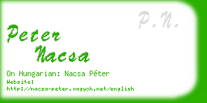 peter nacsa business card